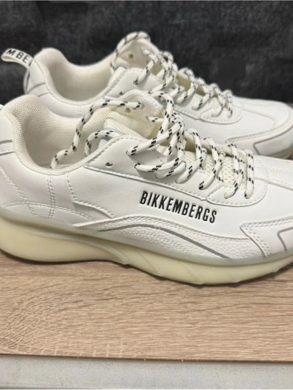 Bikkembergs White Leather Chunky-Soled Sneakers